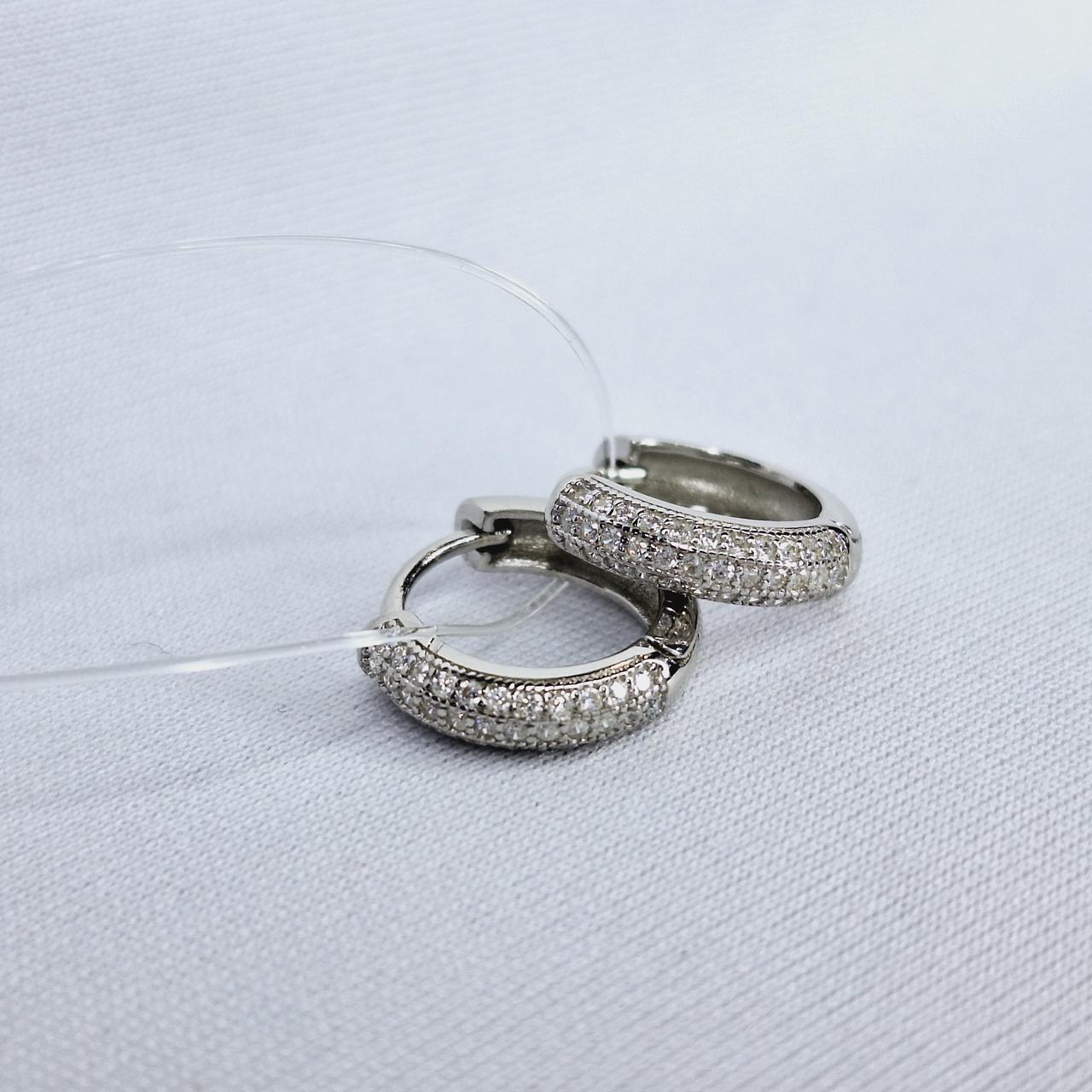 Серьги из серебра с фианитами  M913, фото 1