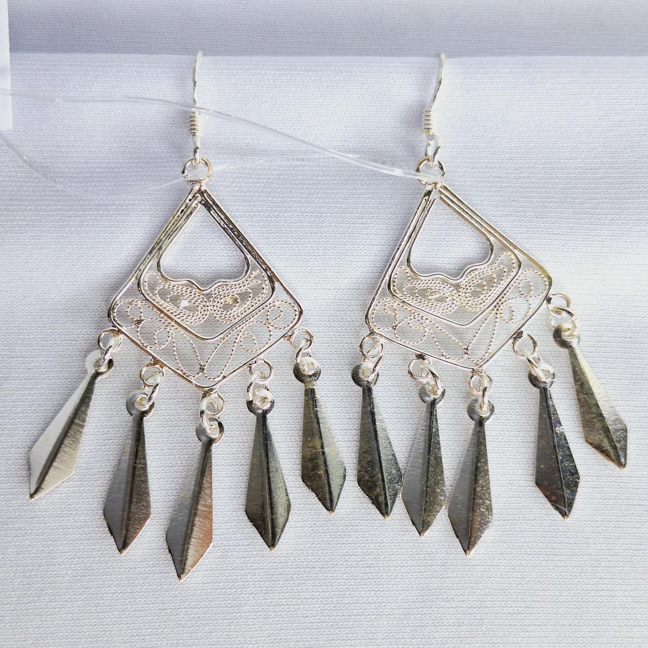 Серьги из серебра с фианитами  N207  вставка без вставок,, фото 1