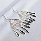 Серьги из серебра с фианитами  N207  вставка без вставок,, фото 2