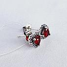 Серьги из серебра с фианитами N891 вид pandora, сердце,, фото 2