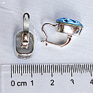 Серьги из серебра с фианитами  M289  вид прямоугольник, фото 3