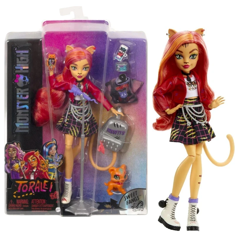 Коллекционная кукла Monster High Cat Toralei Stripe с питомцем