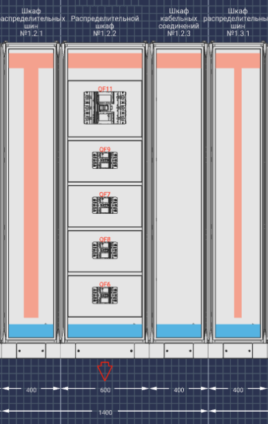 Панель распределительная №3 ЩО70-4-06-2У2 1000А IP54 FORMAT отх.4хВА88 шина медь, фото 1