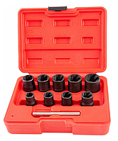 Набор головок торцевых спиральных для поврежденного крепежа 3/8"DR, 10-19 мм, 10 предметов BESS3810