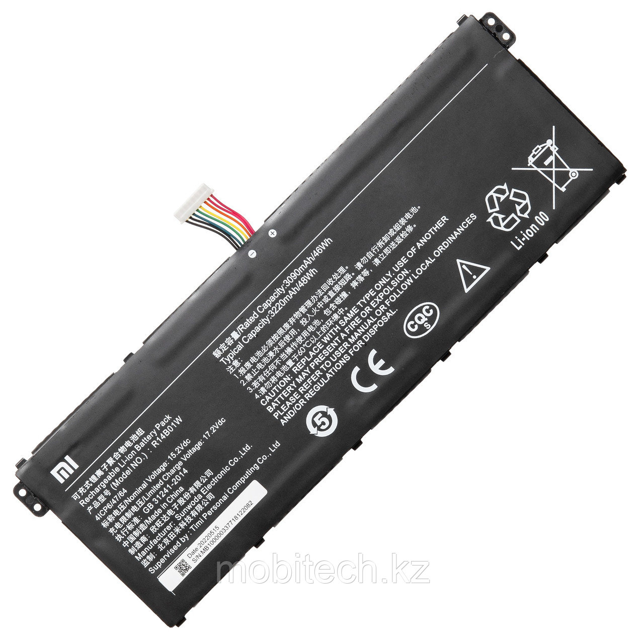 Аккумуляторы MI R14B01W 15.2V 46Wh 3220mAh XIAOMI ML Redmi Redmibook 14 батарея аккумулятор ORIGINAL