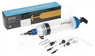 Шприц для заливки масла пластиковый с комплектом насадок, 1500 мл