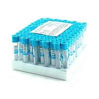 Вакуумная пробирка с голубой крышкой, с цитратом натрия 3,2%, 2 мл., 13*75 мм.