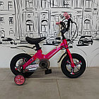 Детский двухколесный велосипед "Prego" с литыми дисками 12". С боковыми колесиками. Ручной тормоз., фото 5