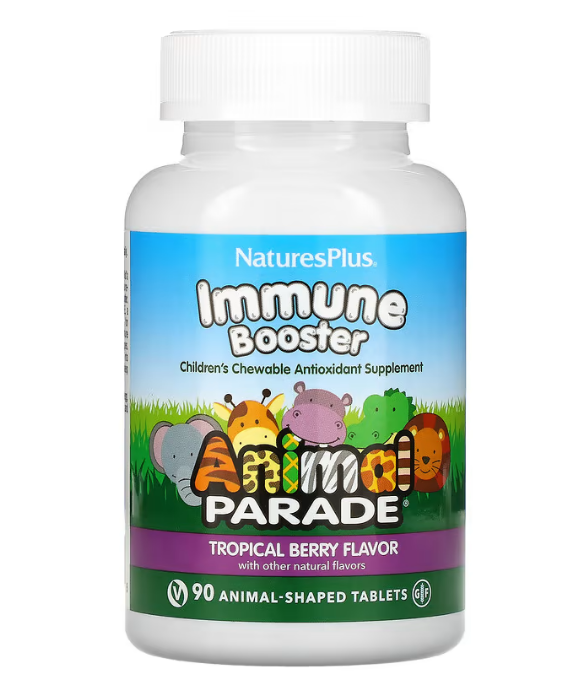 NaturesPlus, Source of Life, Animal Parade, добавка для укрепления детского иммунитета, вкус натуральных тропи