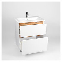 Тумба Мальта под умывальник COMO 60 2 ящика белая. VIANT, фото 2