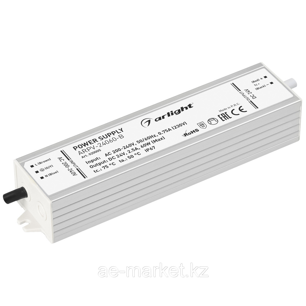 Блок питания ARPV-24060-B (24V, 2.5A, 60W) (Arlight, IP67 Металл, 3 года) (020005)