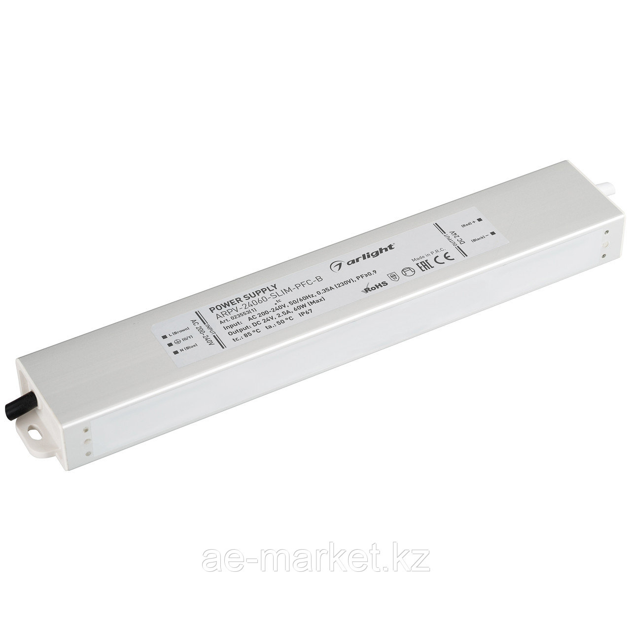 Блок питания ARPV-24060-SLIM-PFC-B (24V, 2.5A, 60W) (Arlight, IP67 Металл, 3 года) (023553(1))
