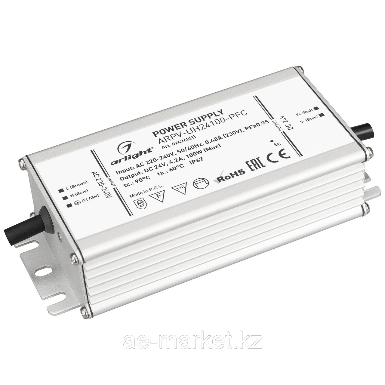 Блок питания ARPV-UH24100-PFC (24V, 4.2A, 100W) (Arlight, IP67 Металл, 7 лет) (024268(1))