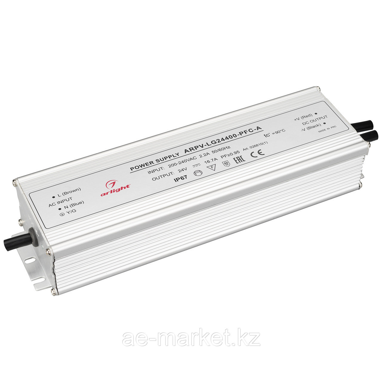 Блок питания ARPV-LG24400-PFC-A (24V, 16.7A, 400W) (Arlight, IP67 Металл, 5 лет) (026810(1))