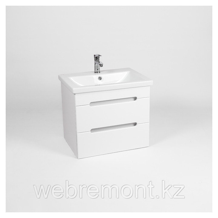 Тумба подвесная с умывальником "Марсель 80 Como" с 2 ящ. Белая. VIANT
