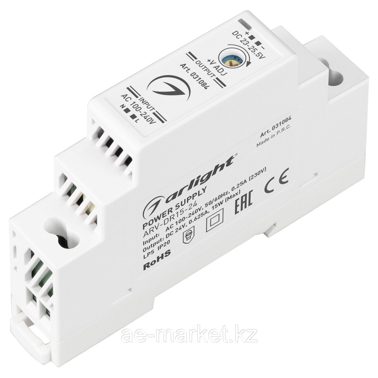 Блок питания ARV-DR15-24 (24V, 0.63A, 15W) (Arlight, IP20 DIN-рейка) (031084)