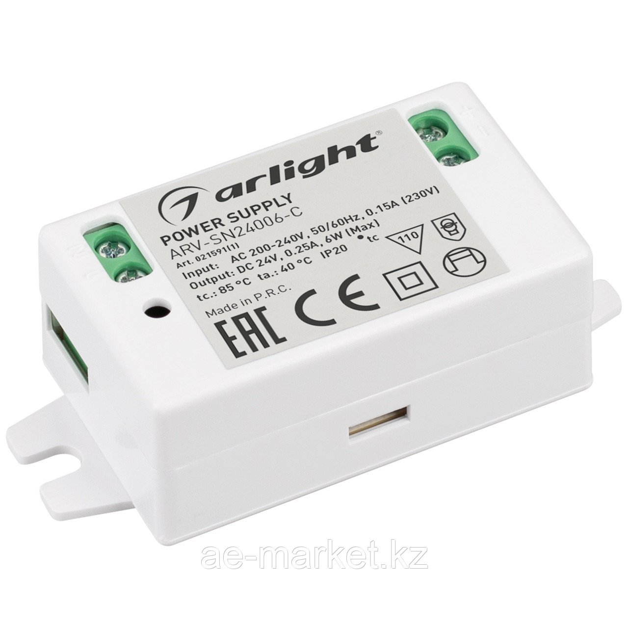 Блок питания ARV-SN24006-C (24V, 0.25A, 6W) (Arlight, IP20 Пластик, 3 года) (021591(1))