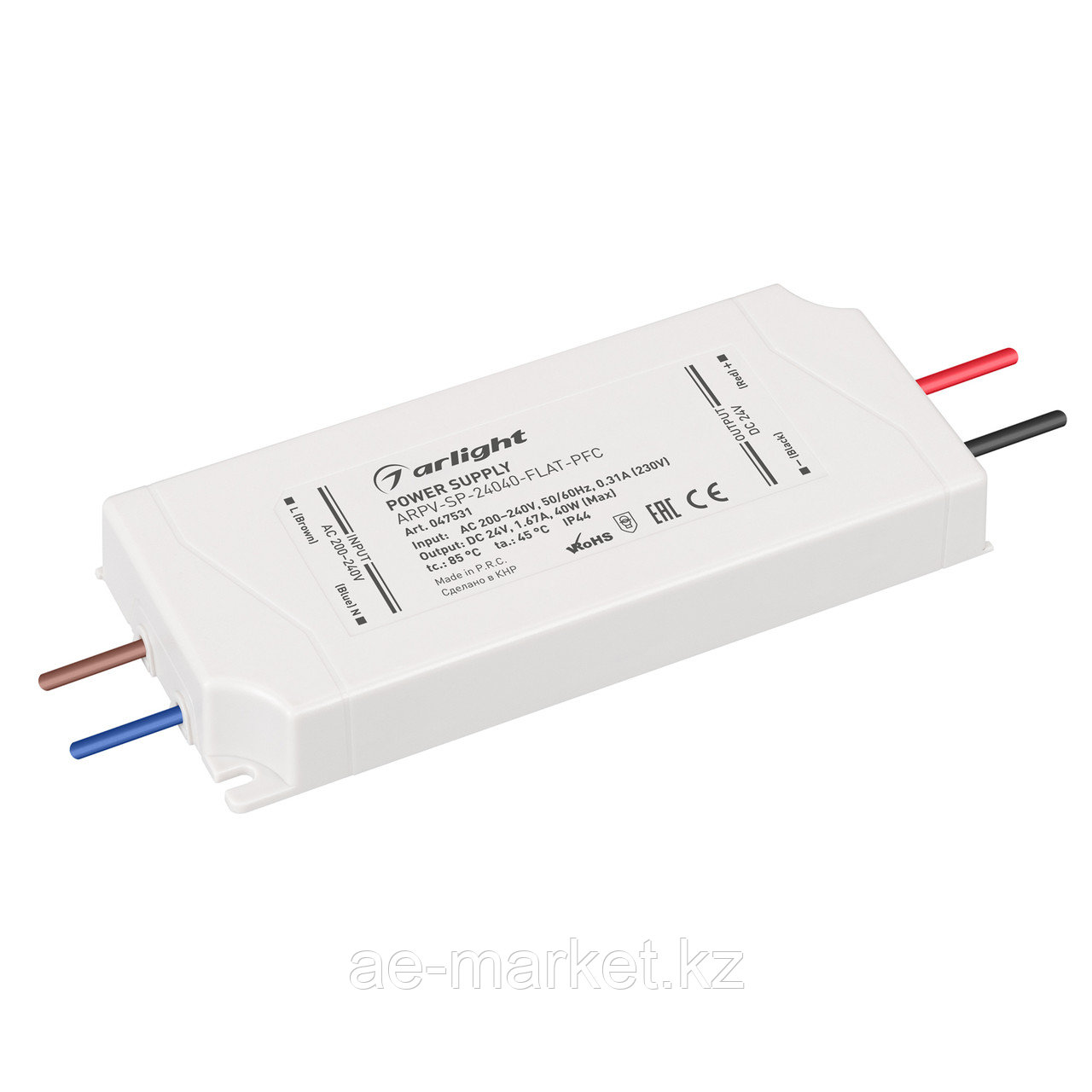 Блок питания ARPV-SP-24040-FLAT-PFC (24V, 1.67A, 40W) (Arlight, IP44 Пластик, 5 лет) (047531)