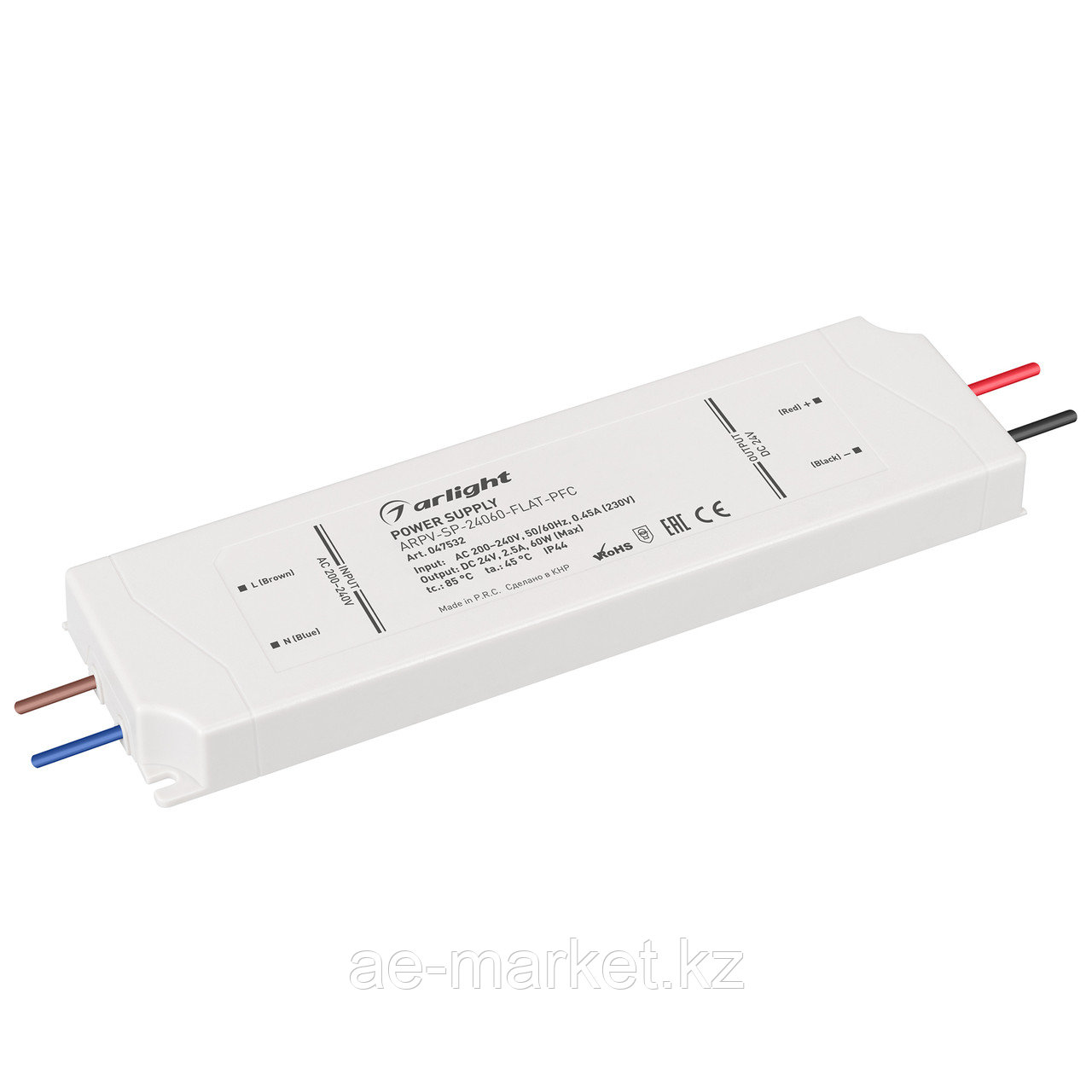 Блок питания ARPV-SP-24060-FLAT-PFC (24V, 2.5A, 60W) (Arlight, IP44 Пластик, 5 лет) (047532)