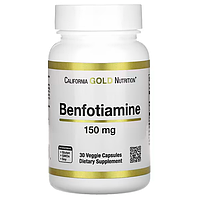 Бенфотиамин, 150 мг, 30 растительных капсул, California Gold Nutrition