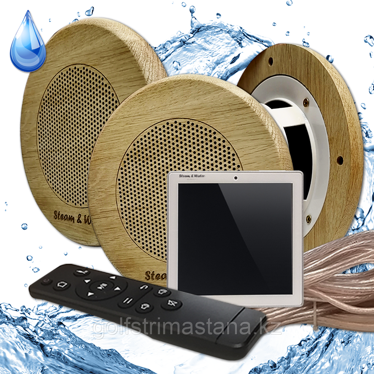 Комплект влагостойкой акустики для бани и сауны SW 3 SAUNA SENSOR (круглая решетка)