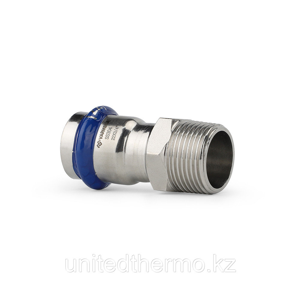 Муфта 22x3/4" раструбная с наружной резьбой Varmega Inox Press