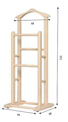 Вешалка костюмная двойная ZZIBO 13/1, дерево, 45x113 см, слоновая кость, фото 3
