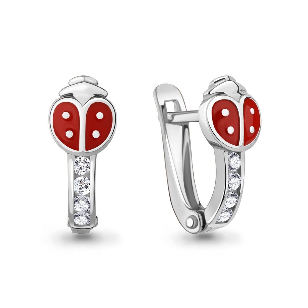 Серебряные серьги Фианит Наноизумруд Aquamarine 49786А.5 серебро с родием