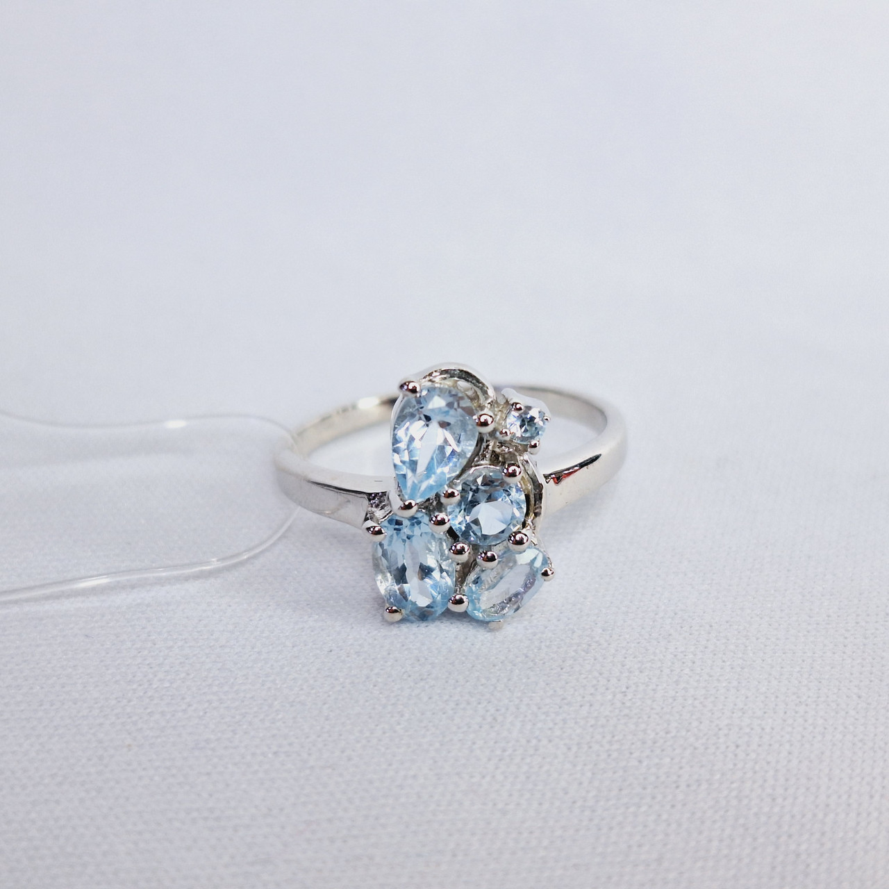 Серьги из серебра с фианитами Индия N397 , голубой, с английским замком, фото 1