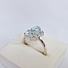 Серьги из серебра с фианитами Индия N397 , голубой, с английским замком, фото 2