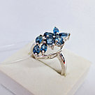 Серьги из серебра с фианитами Индия N694 , синий, с английским замком, фото 2