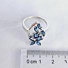 Серьги из серебра с фианитами Индия N694 , синий, с английским замком, фото 3