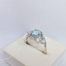 Серьги из серебра с фианитами Индия N507 , голубой, с английским замком, фото 2