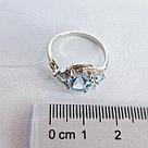 Серьги из серебра с фианитами Индия N507 , голубой, с английским замком, фото 3