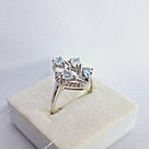 Серьги из серебра с фианитами Индия N462 , голубой, с английским замком, фото 2