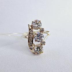 Серьги из серебра с фианитами Индия L943