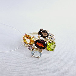 Серьги из серебра с фианитами Индия O315 , с английским замком