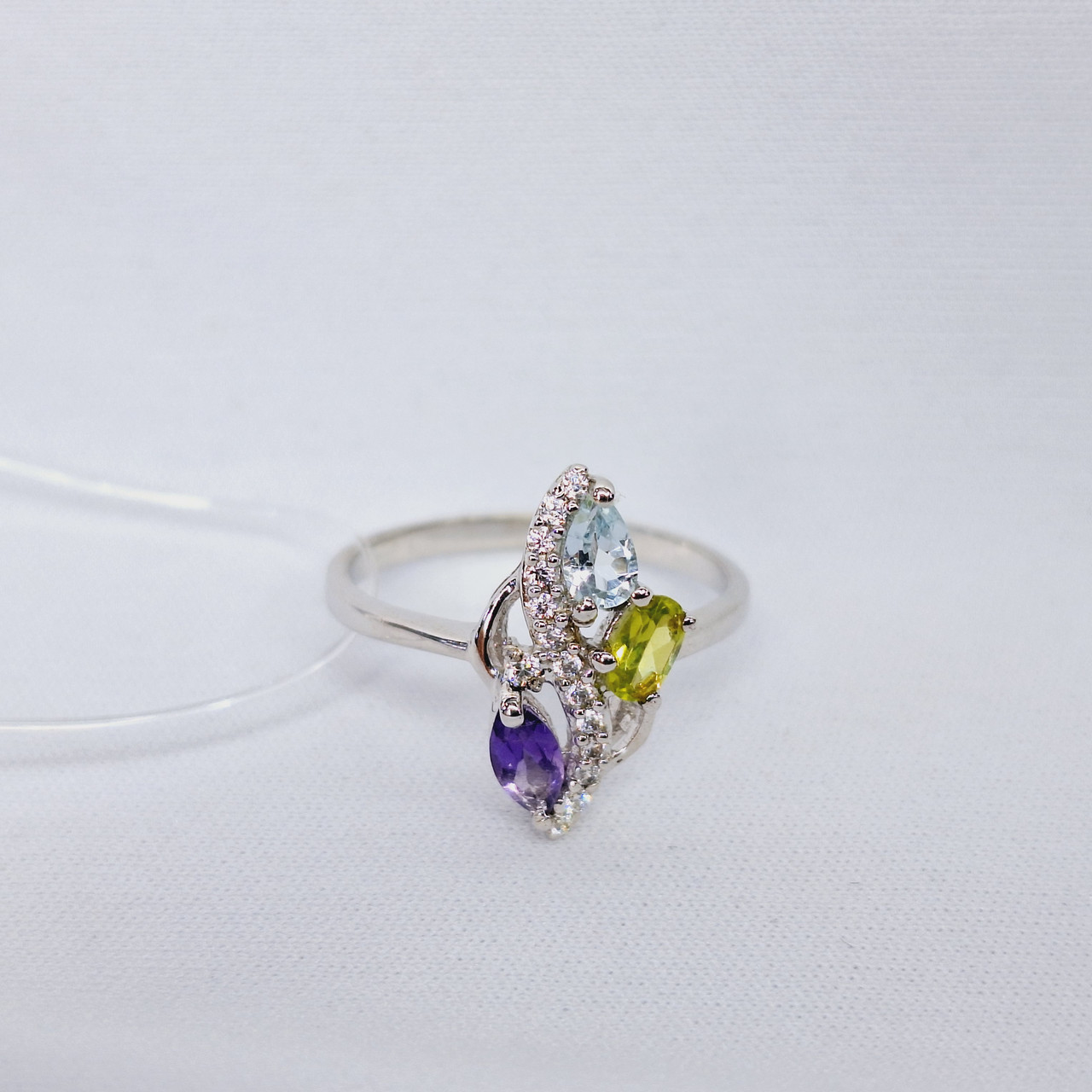 Серьги из серебра с фианитами Индия O515, фото 1