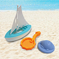 Набор игрушек для песка лодка с сеткой и формочкой
