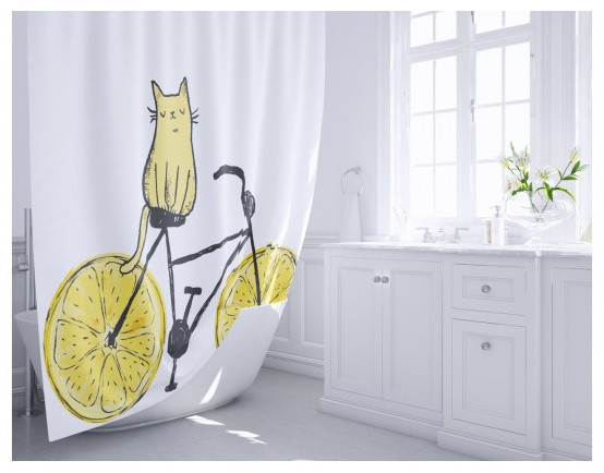 Штора FIXSEN Cat FX-2515 180x200 белый, полиэстер