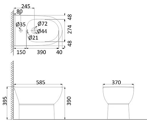 Creo Ceramique биде Brest BR2000, санфаянс