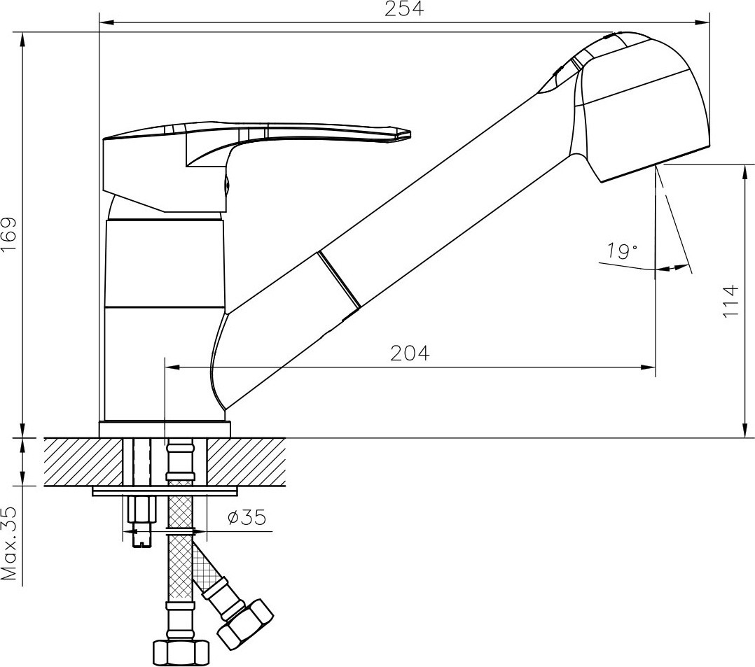 Смеситель для кухни (мойки) DecoRoom DR70023, однозахватный