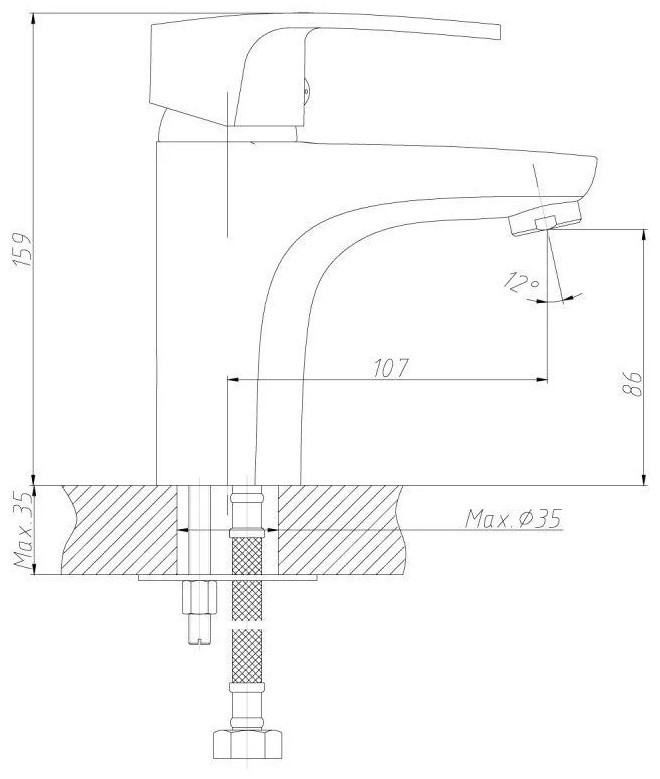 Смеситель для раковины (умывальника) DecoRoom DR70011, однозахватный