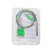 Сплиттер оптоволоконный PLC А-Оптик 1х4 SC/APC 1,5m SM 2-000344 PLC 1х4 SC/APC-SC/APC 1.5м, S