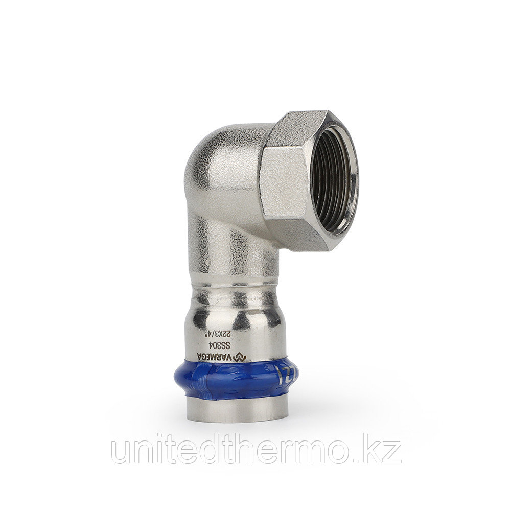 Угольник 18x3/4" с внутренней резьбой раструбный Varmega Inox Press