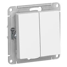 Выключатель 2-клавишный 10А Белый ATN000151, фото 1