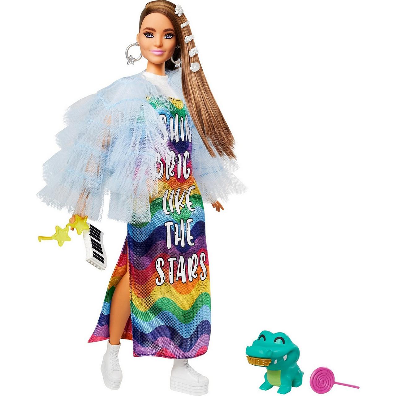 Barbie Экстра Модная Кукла Барби в радужном платье - фото 1 - id-p116283515