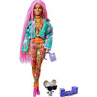 Barbie Экстра Модная Кукла c розовыми афрокосичками, Барби