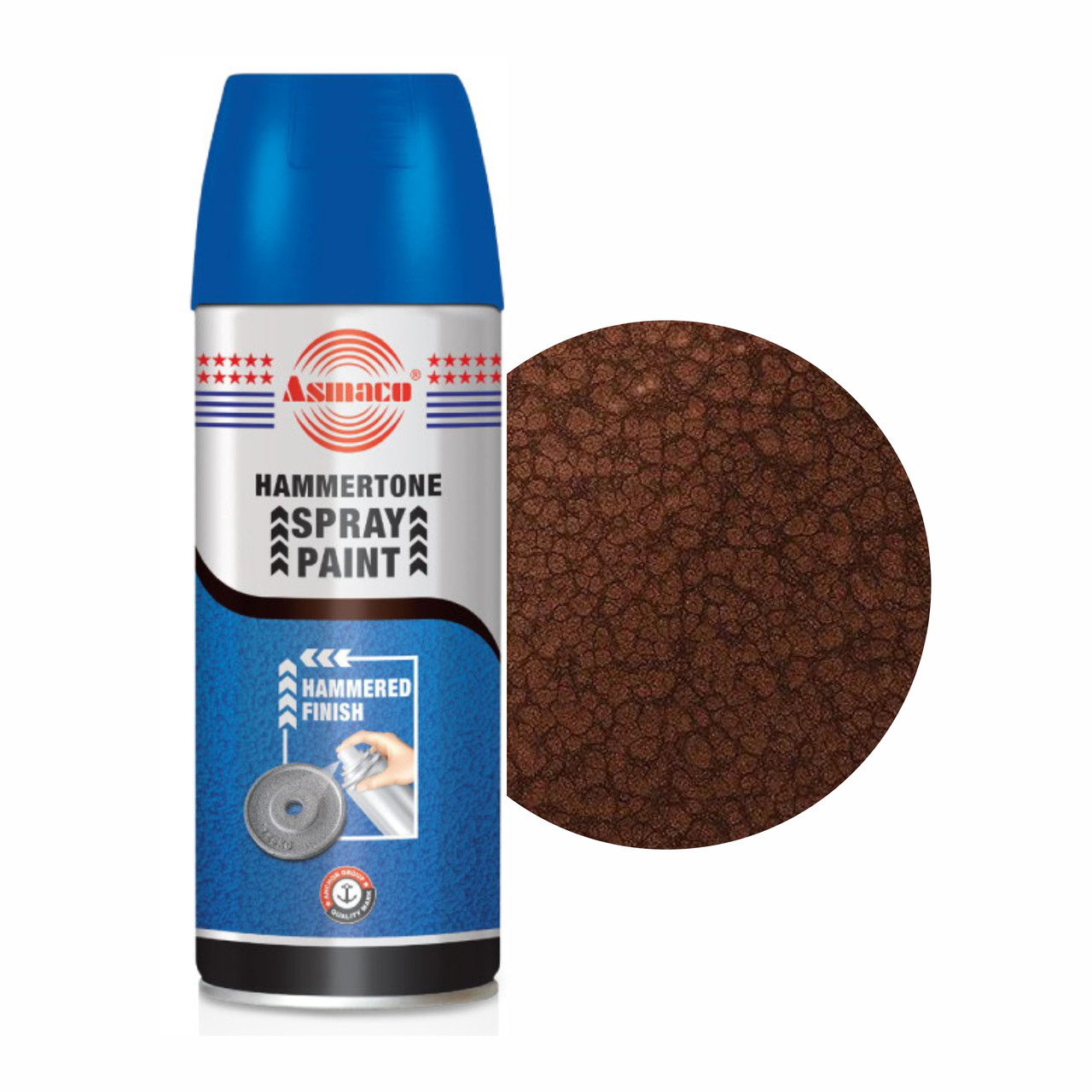 Аэрозольная краска Молоткового эффекта, КОРИЧНЕВЫЙ, Hammertone Spray Paint Brown ASMACO, 400 мл