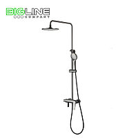 Смеситель LEMARK LM3762GM Bronx для ванны с верхней душ.лейкой и поворотным изливом, графит